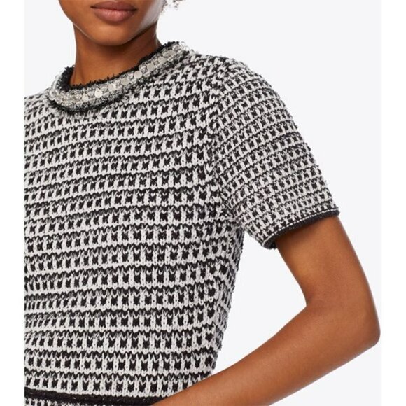 Tory Burch Embellished Tweed Short-Sleeve Dress - Picture 12 of 16
